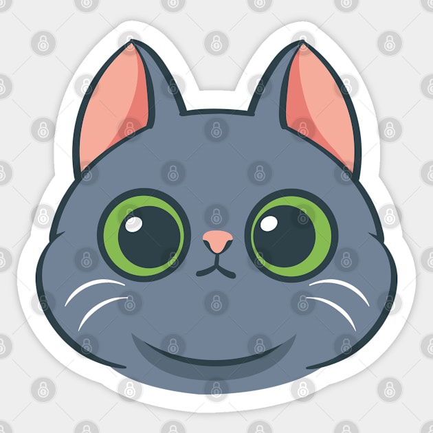 Cartoon cute cat face Sticker by tomodaging